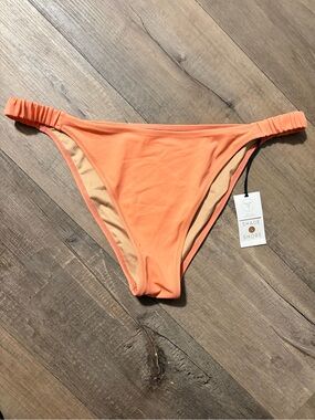 Shade & Shore Womens Extra Cheeky High Leg Bikini Bottom Coral L 12/14 NWT